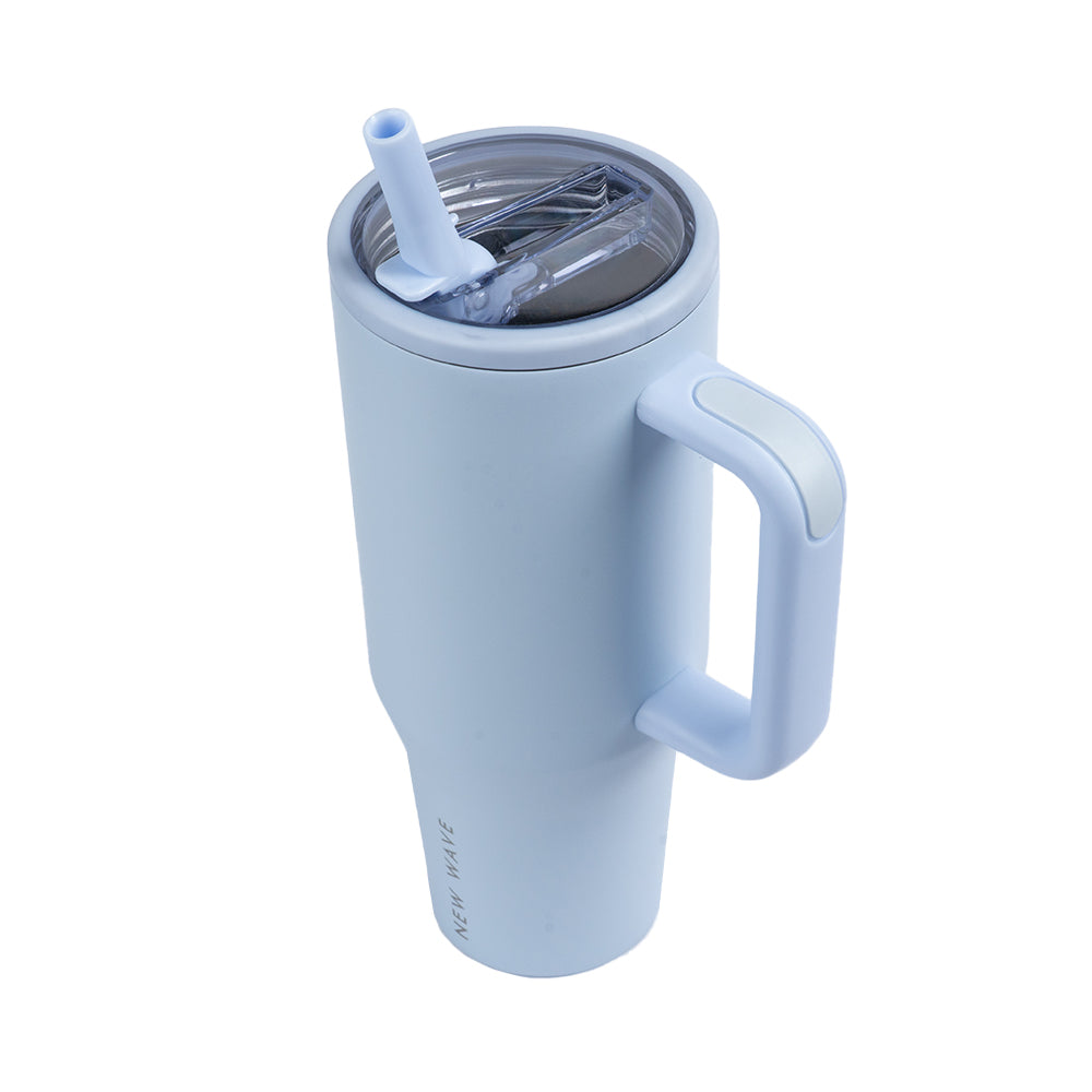 Botella Unisex - Straw Big Tumbler - New Wave (40oz) Celeste