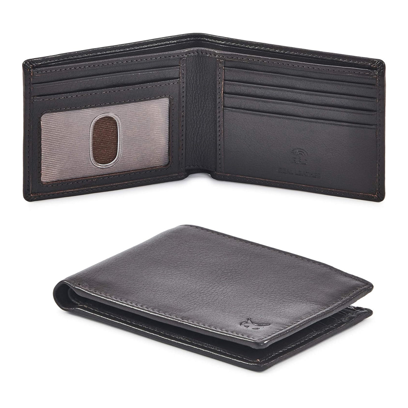 Billetera de Cuero con bloqueo RFID - Wise Owl (Chocolate Negro)