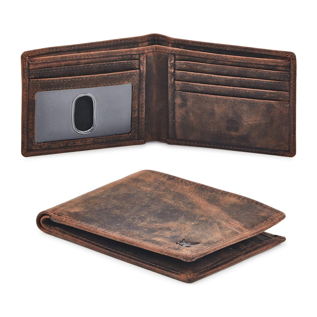 Billetera de Cuero con bloqueo RFID - Wise Owl (Crazy Horse Cognac)