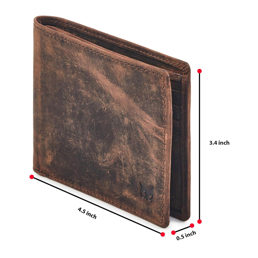 Billetera de Cuero con bloqueo RFID - Wise Owl (Crazy Horse Cognac)