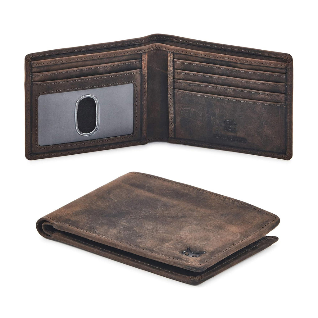 Billetera de Cuero con bloqueo RFID - Wise Owl (Café)
