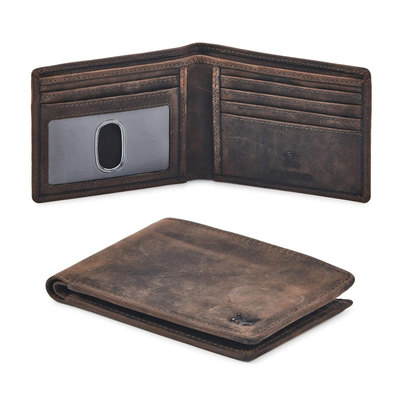 Billetera de Cuero con bloqueo RFID - Wise Owl (Café)