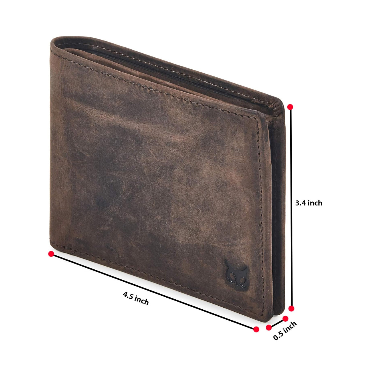 Billetera de Cuero con bloqueo RFID - Wise Owl (Café)