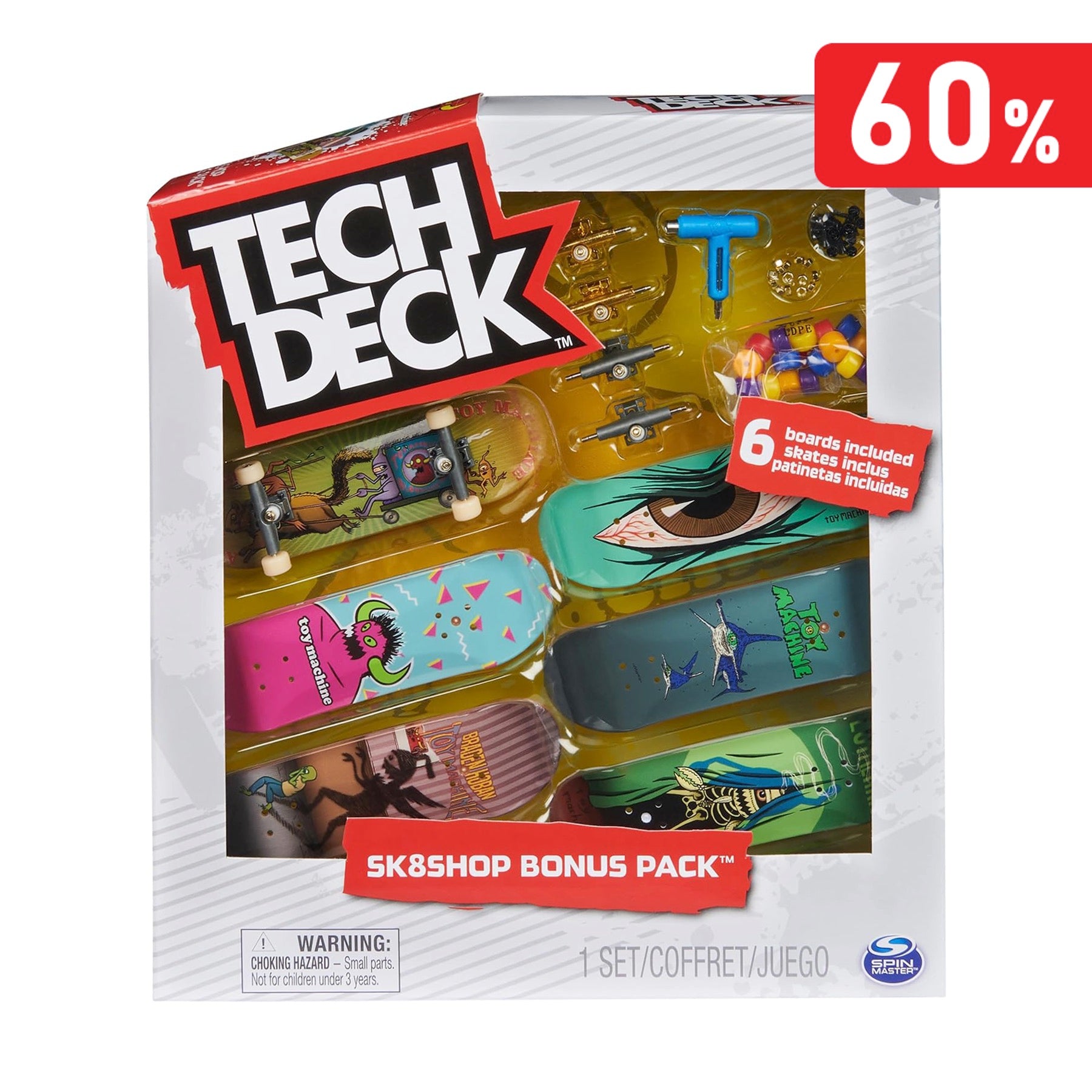 Tech Deck - Toy Machine (paquete de 6)