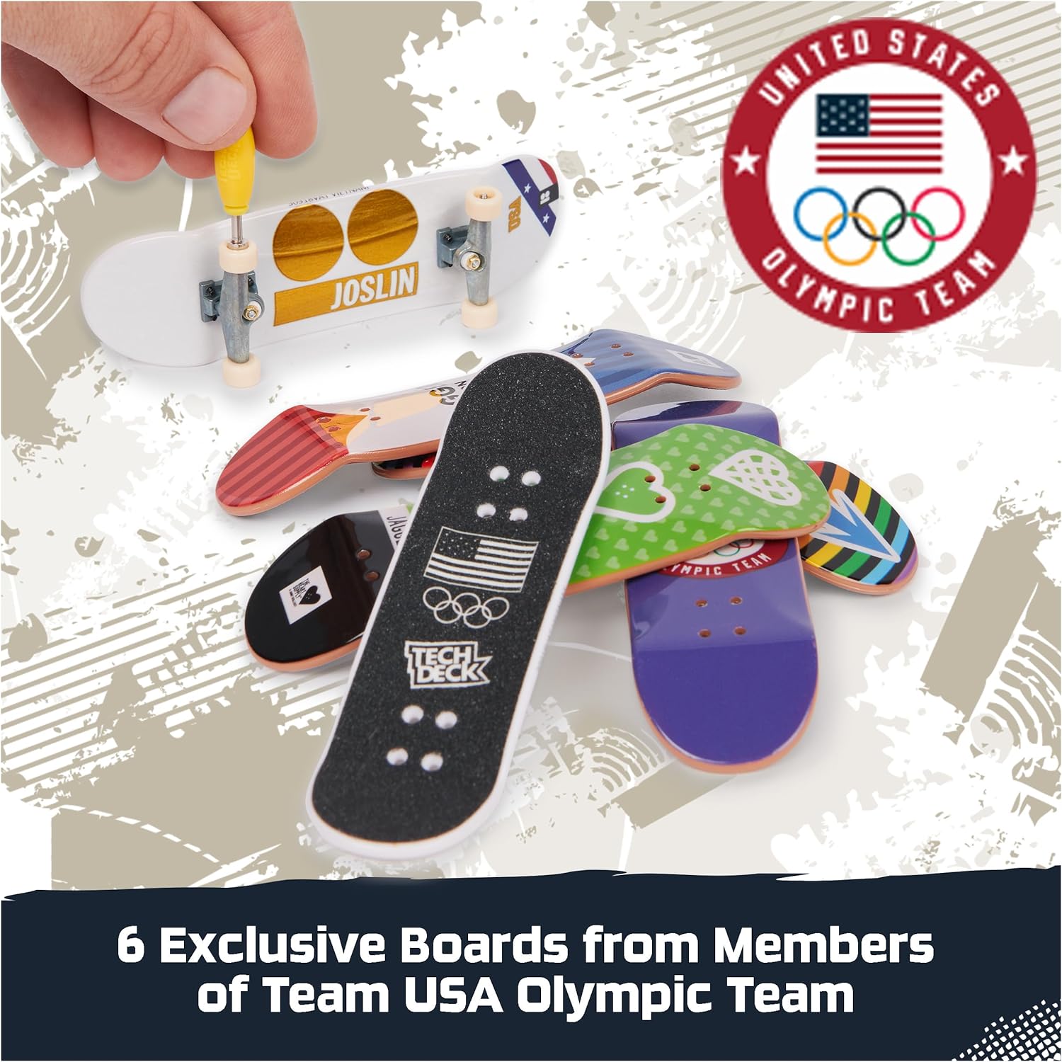 Tech Deck - Team USA Juegos Olímpicos de París 2024 (paquete de 6)