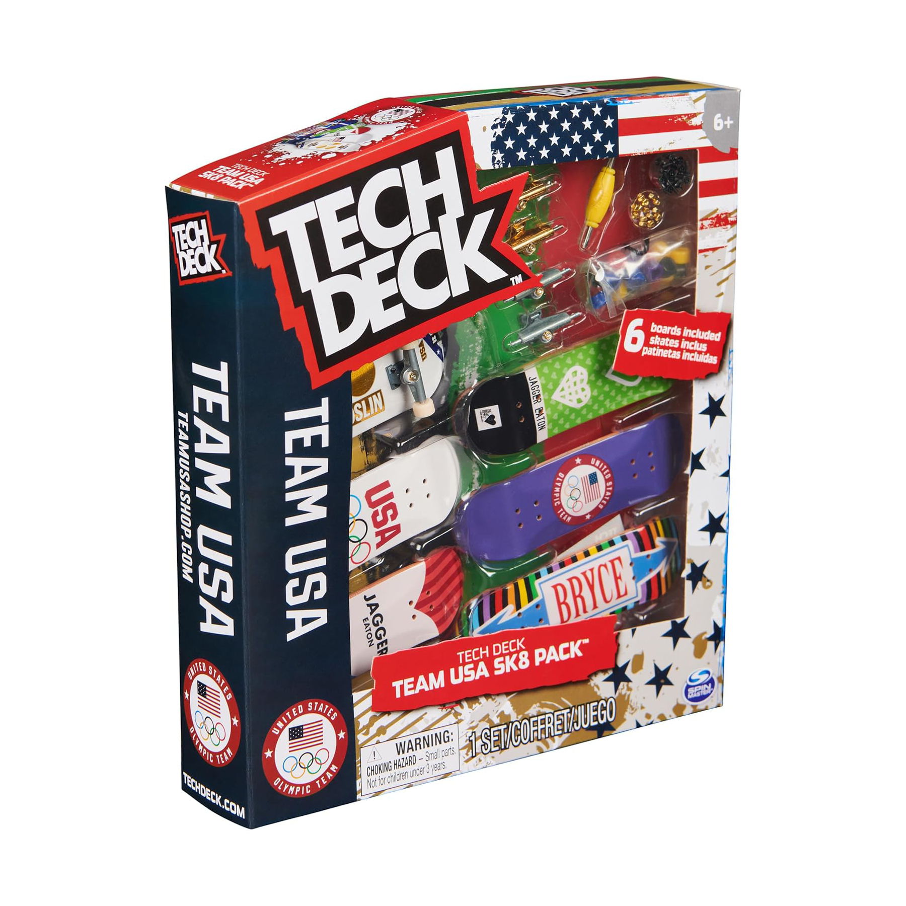 Tech Deck - Team USA Juegos Olímpicos de París 2024 (paquete de 6)