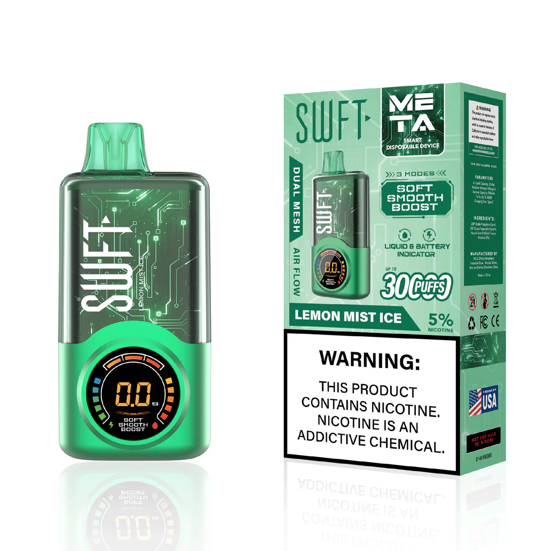 Vaporizador 30.000 Puffs - SWFT - Mate - Lemon Mist Ice